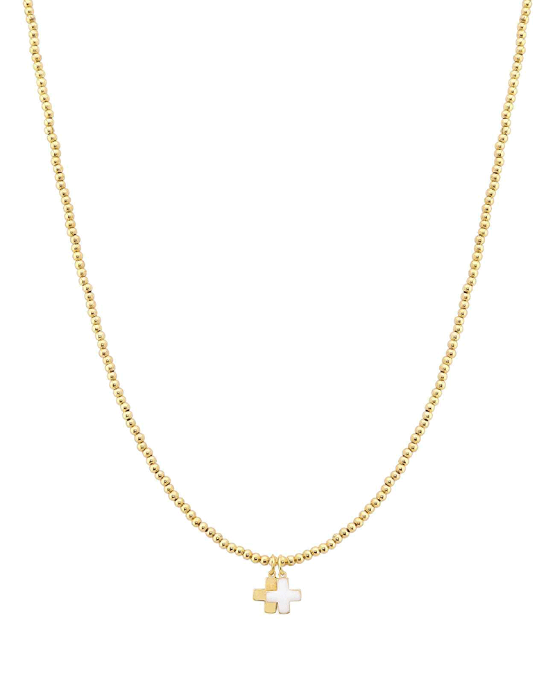 Double Cross Ball Short Necklace