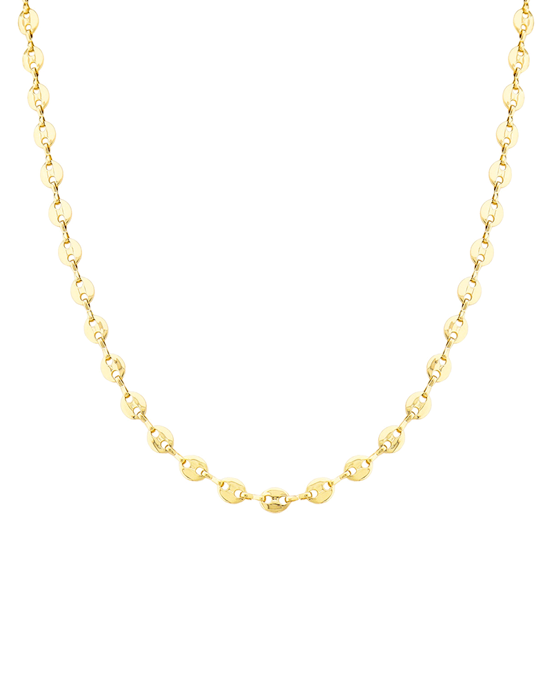Oval Metal Linked Short Necklace