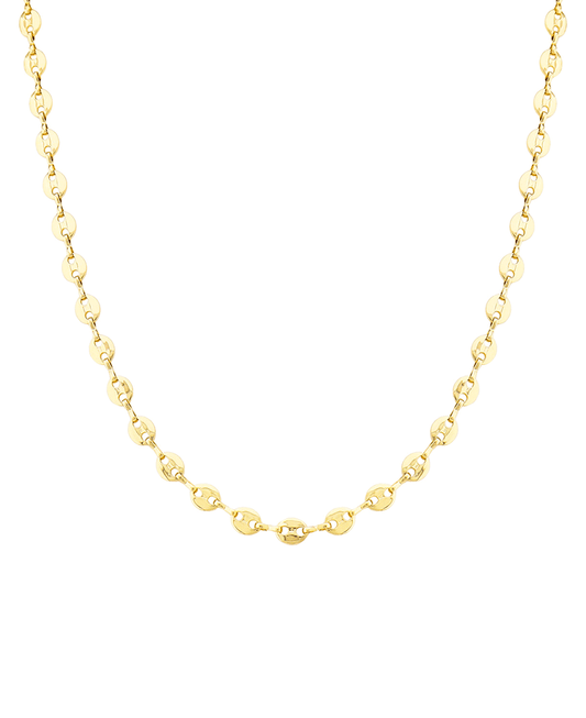 Oval Metal Linked Short Necklace