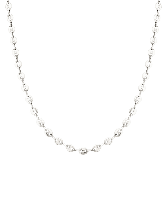 Oval Metal Linked Short Necklace