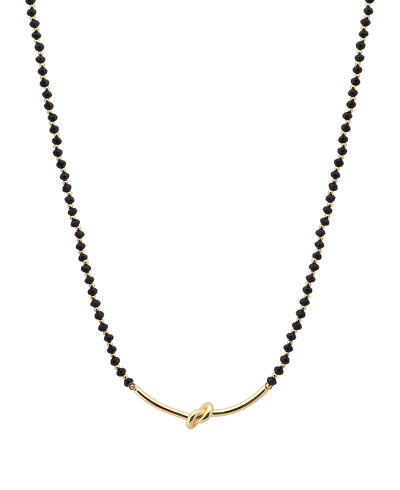 Knot Accent Bead Short Necklace