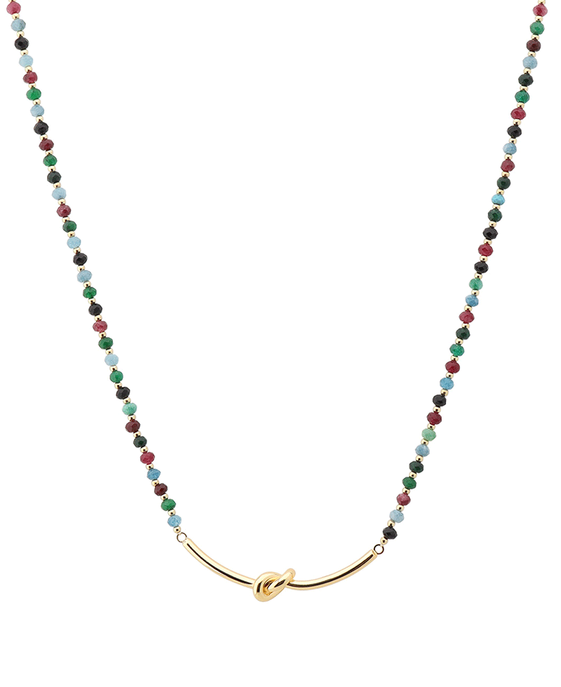 Knot Accent Bead Short Necklace
