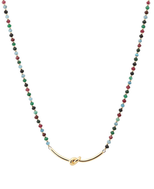 Knot Accent Bead Short Necklace