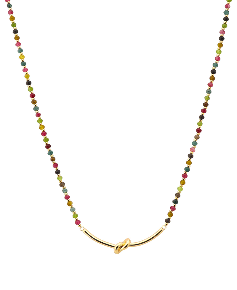 Knot Accent Bead Short Necklace