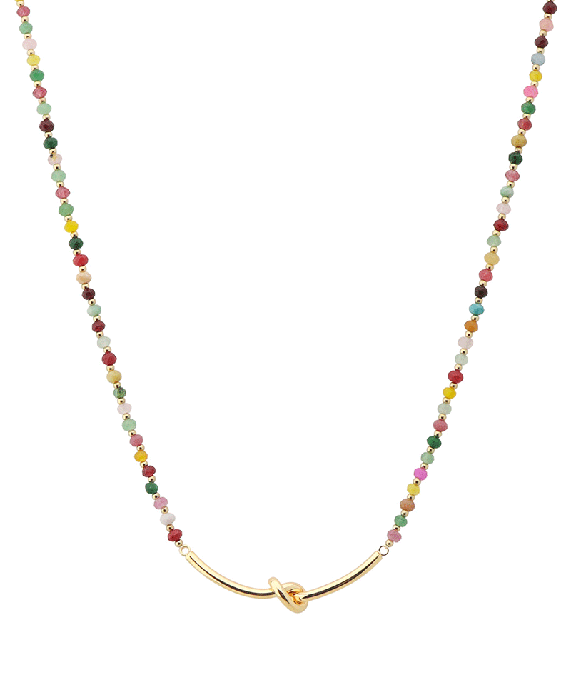 Knot Accent Bead Short Necklace