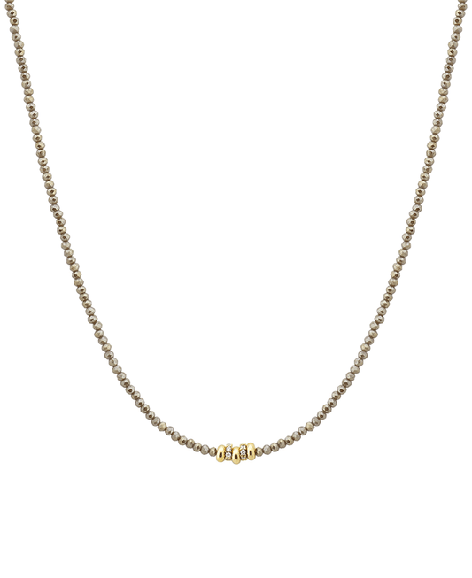 Small Round Metal Accent Stone Short Necklace