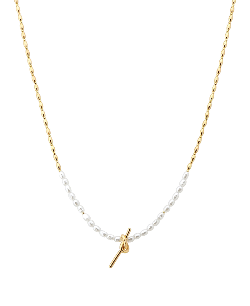 Knot Accent CCB & Pearl Short Necklace