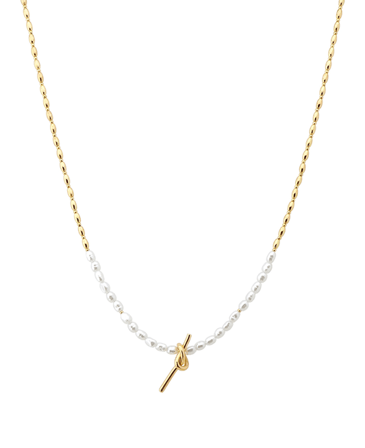 Knot Accent CCB & Pearl Short Necklace