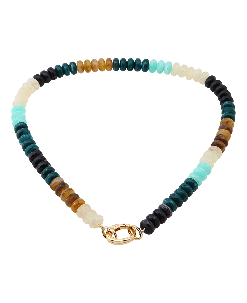 Multi Color Bead Short Necklace