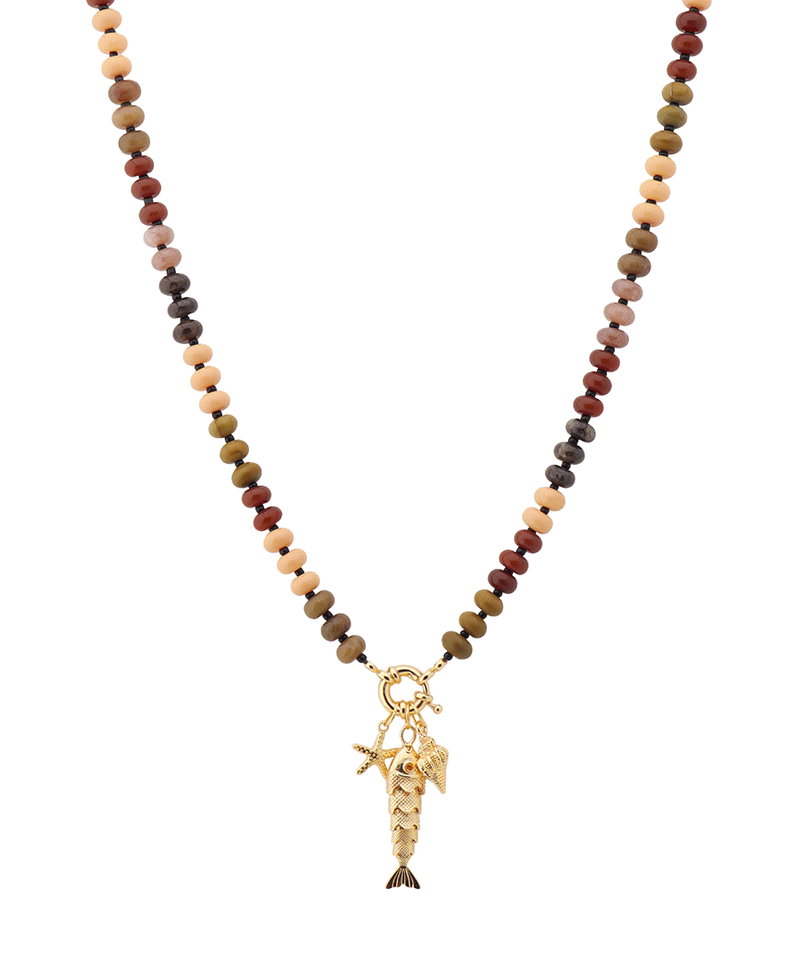 Fish w/ Charms Short Necklace
