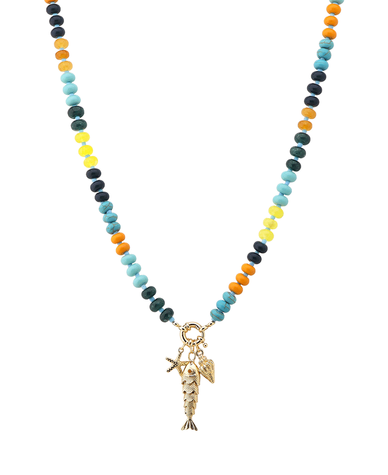 Fish w/ Charms Short Necklace