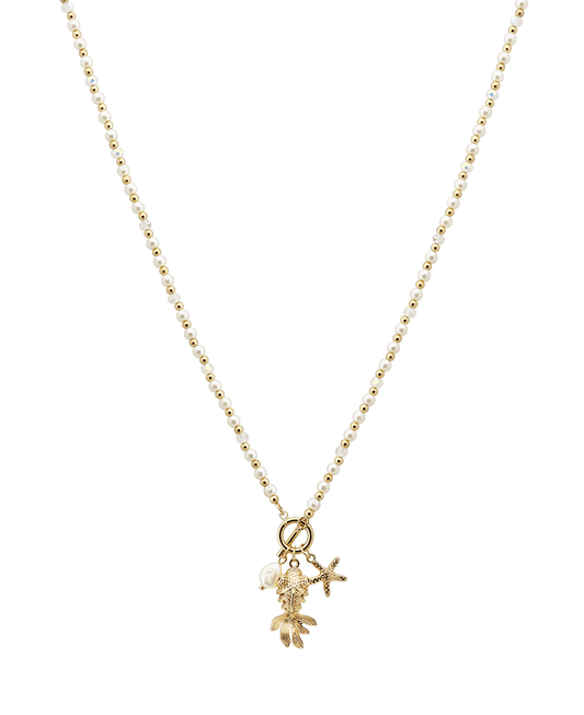 Fish w/ Pear & Starfish Short Necklace