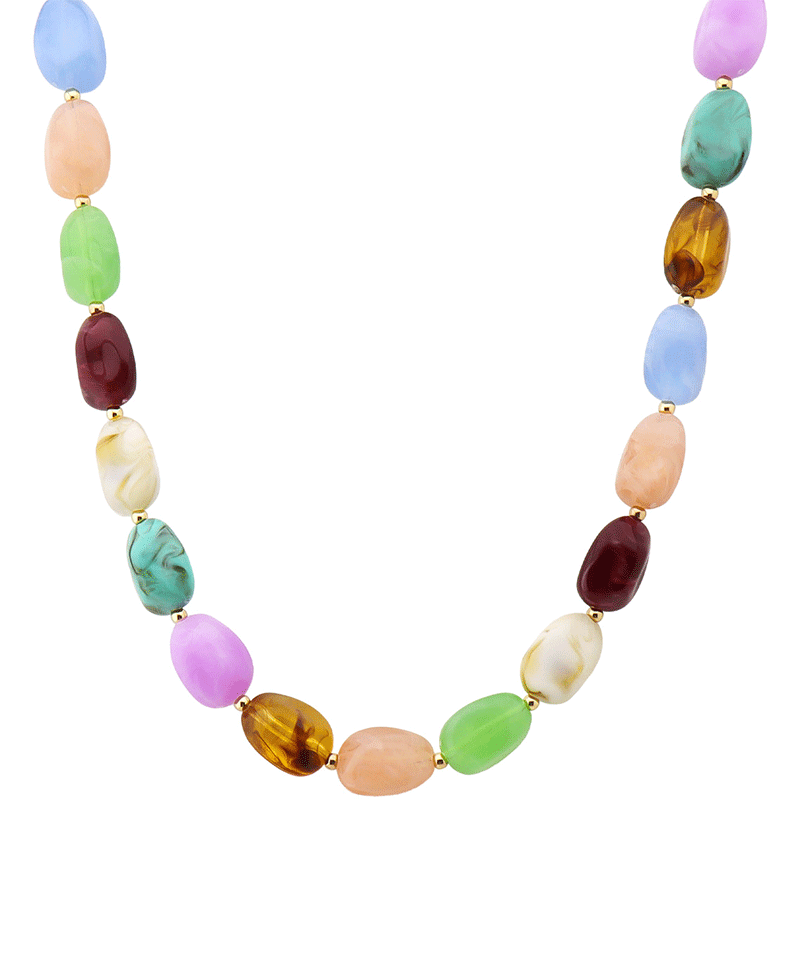 Marble Bead Short Necklace