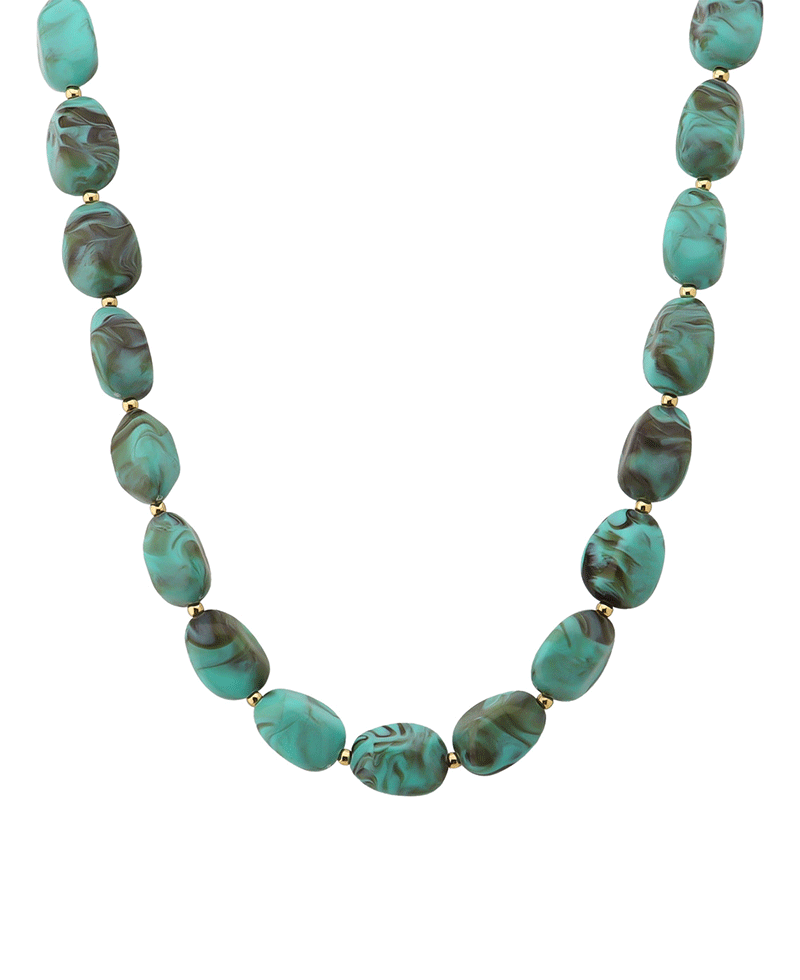 Marble Bead Short Necklace