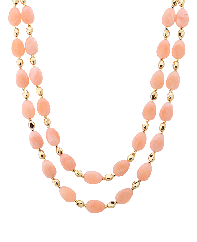 Layered Resin & CCB Short Necklace