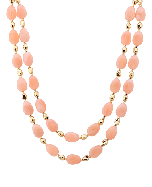 Layered Resin & CCB Short Necklace