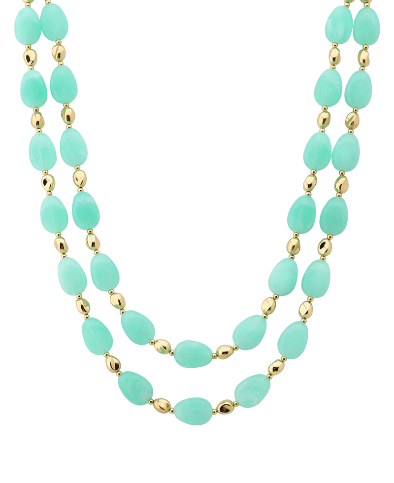 Layered Resin & CCB Short Necklace