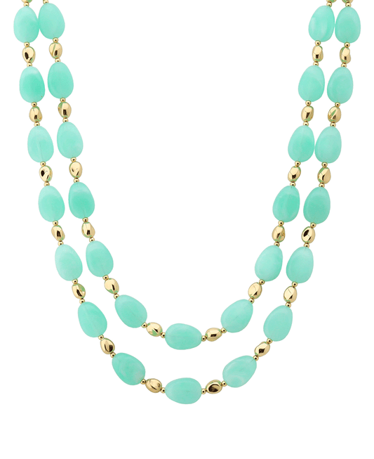 Layered Resin & CCB Short Necklace