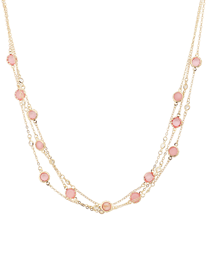 Stone Station Layered Short Necklace