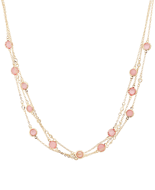 Stone Station Layered Short Necklace