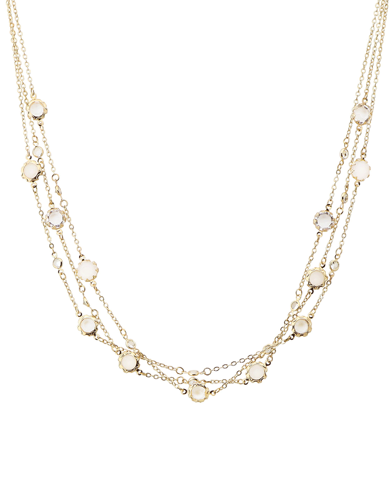 Stone Station Layered Short Necklace