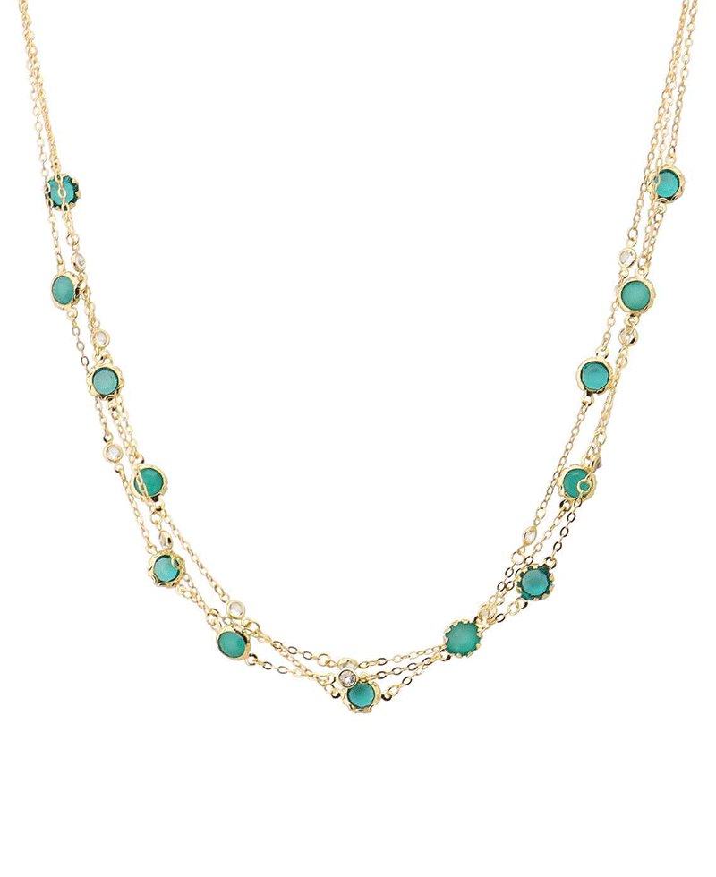 Stone Station Layered Short Necklace