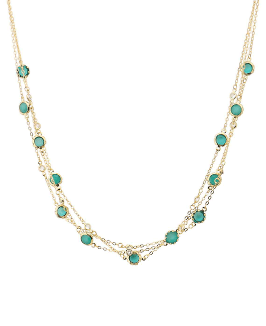 Stone Station Layered Short Necklace