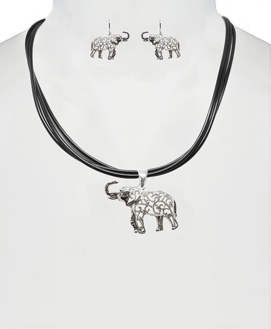 Elephant Macasite Necklace Set