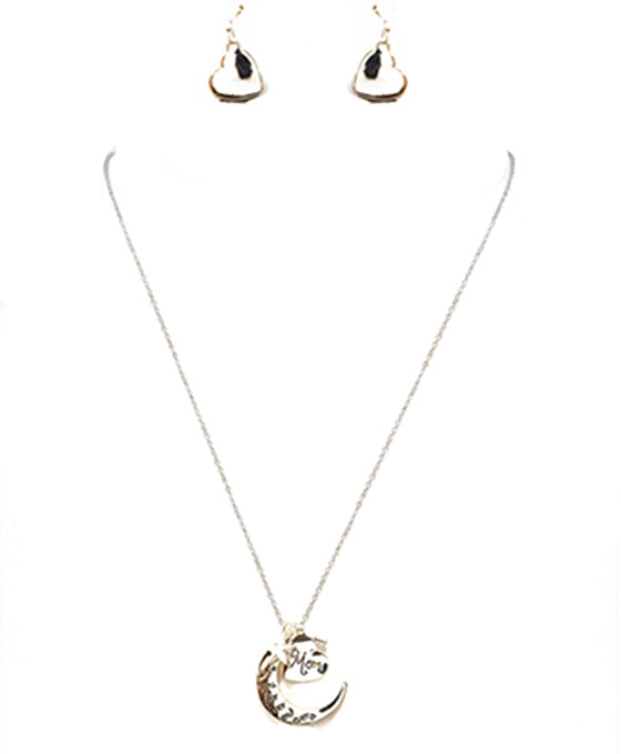 Mom Inspiration Crescent Necklace Set