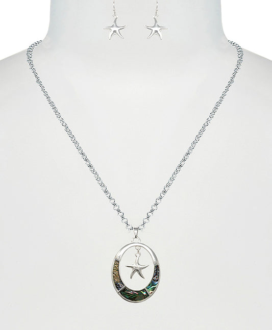 Starfish Abalone Necklace Set