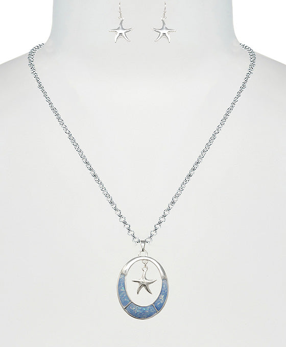Starfish Abalone Necklace Set