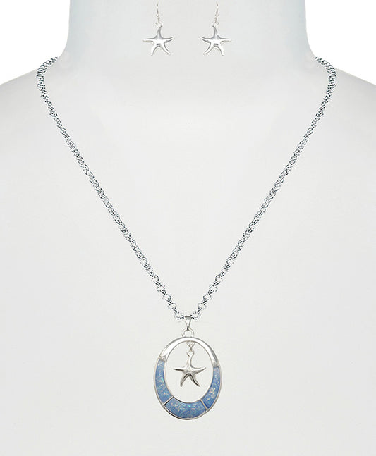 Starfish Abalone Necklace Set