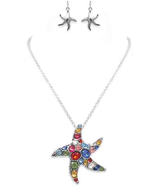 Starfish Acrylic Stone Necklace Set