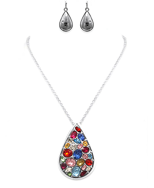 Teardrop Acrylic Stone Necklace Set