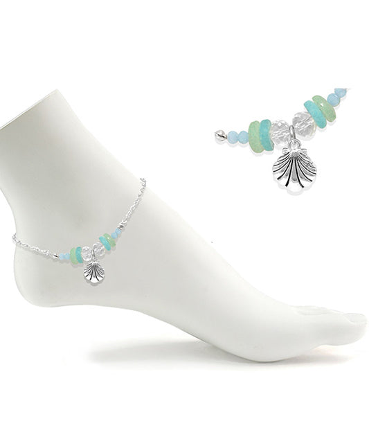 Shell Sea Glass w/ Charm Anklet