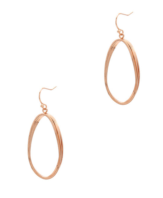 Oval Shape Metal Wire Earring