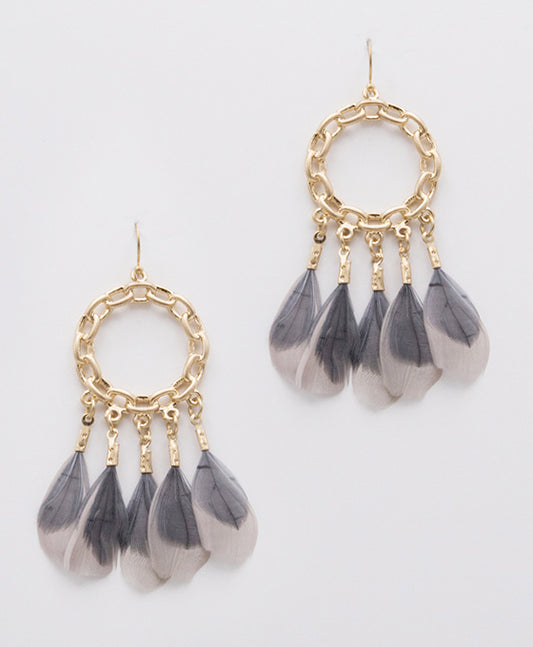 Metal w/ Feather Earring