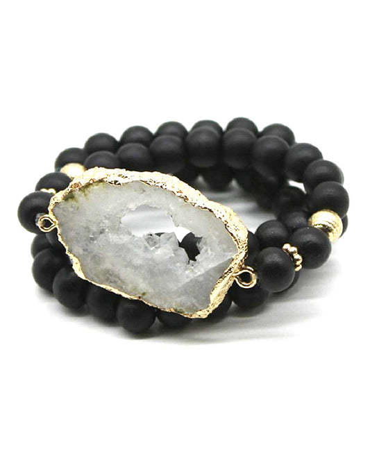 Druzy & Stone Stretch Bracelet