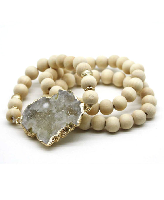 Druzy & Stone Stretch Bracelet