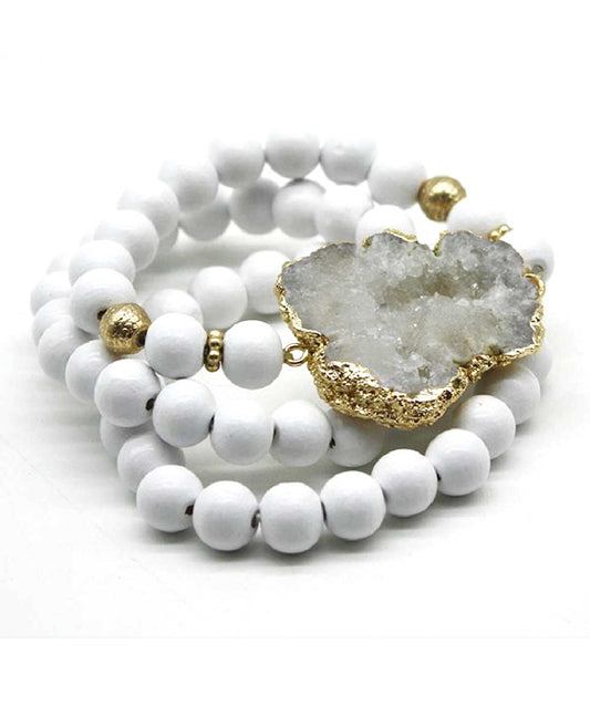 Druzy & Stone Stretch Bracelet