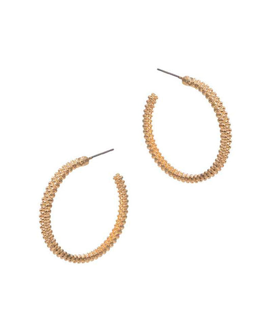 Metal Textured Hoop Earring