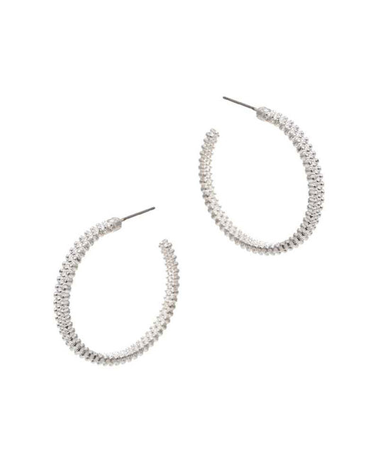 Metal Textured Hoop Earring