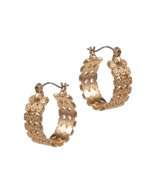 Textured Metal Hoop Earring