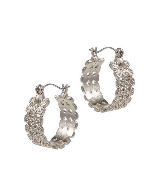 Textured Metal Hoop Earring