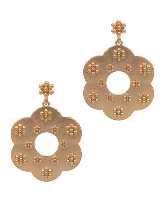 Flower Shaped Metal Post Earring