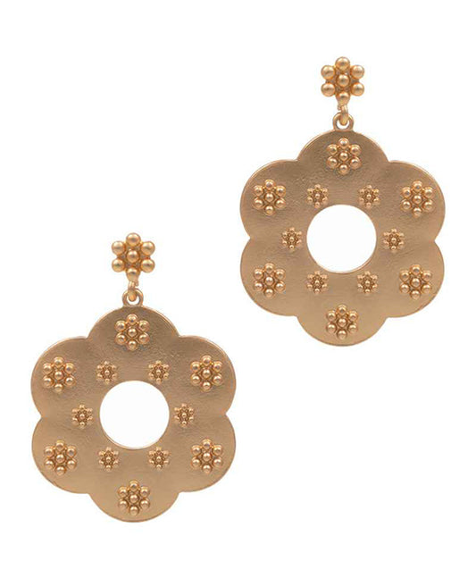Flower Shaped Metal Post Earring