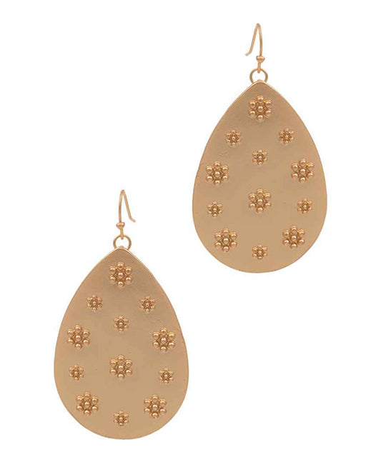 Teardrop Flower Patter Earring