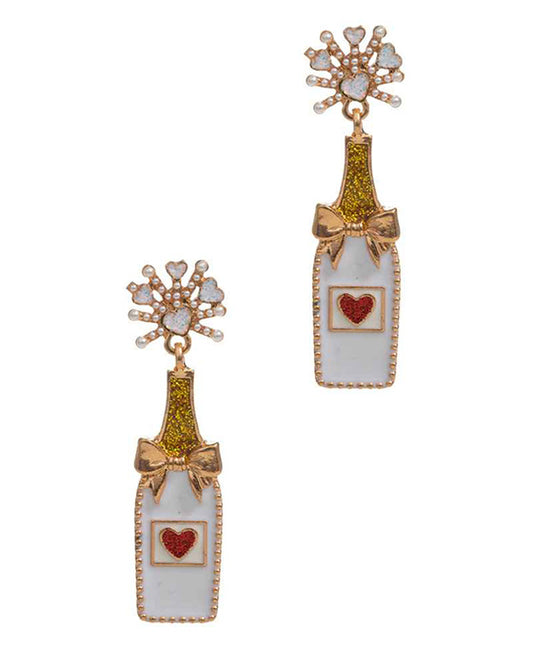 Champagne Bottle Post Earring