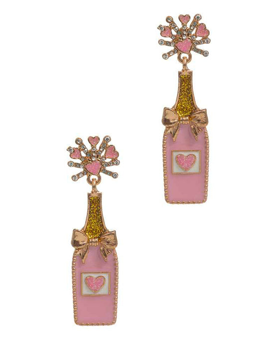 Champagne Bottle Post Earring