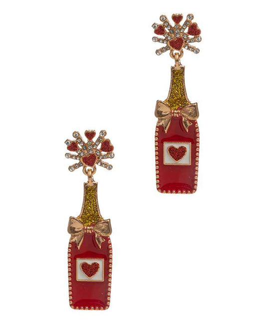 Champagne Bottle Post Earring